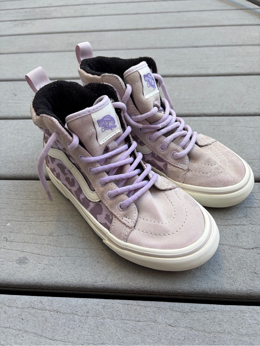 Vans Lavender Leopard High-Top Sneakers